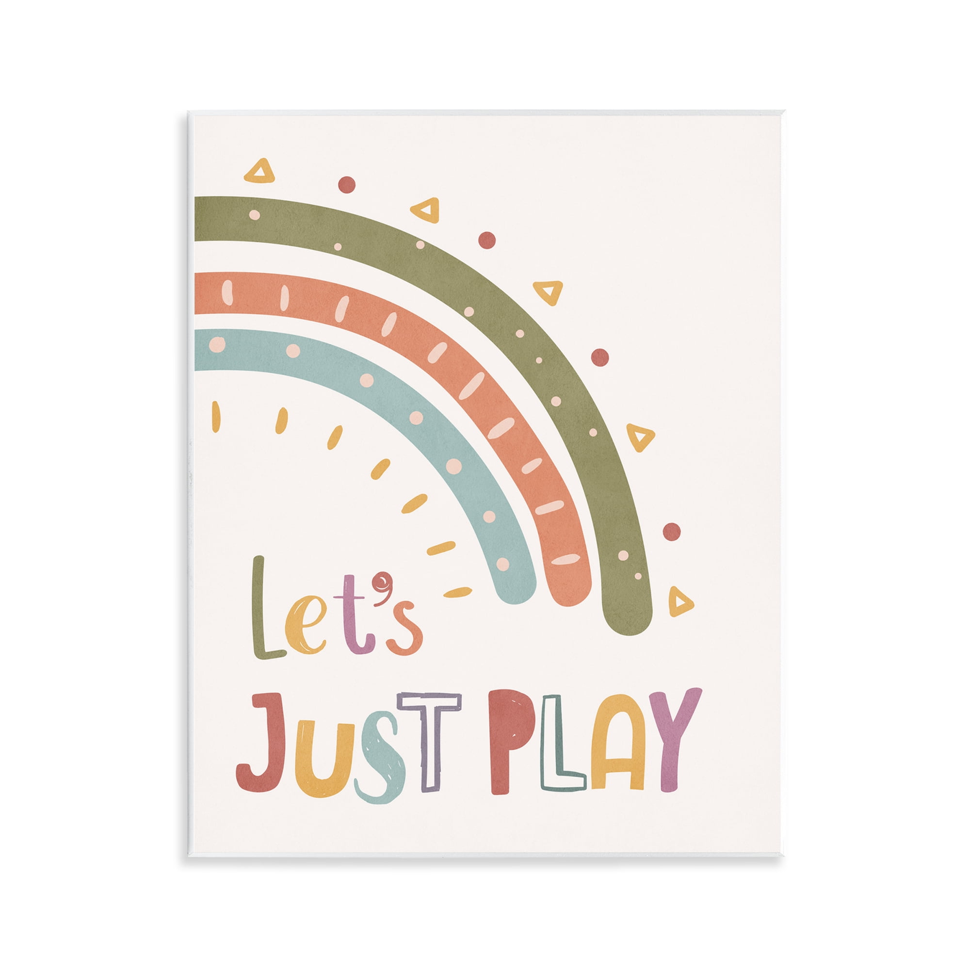 Stupell Industries Let's Just Play Rainbow Text & Numbers Painting Unframed Art Print Wall Art, 11 x 14