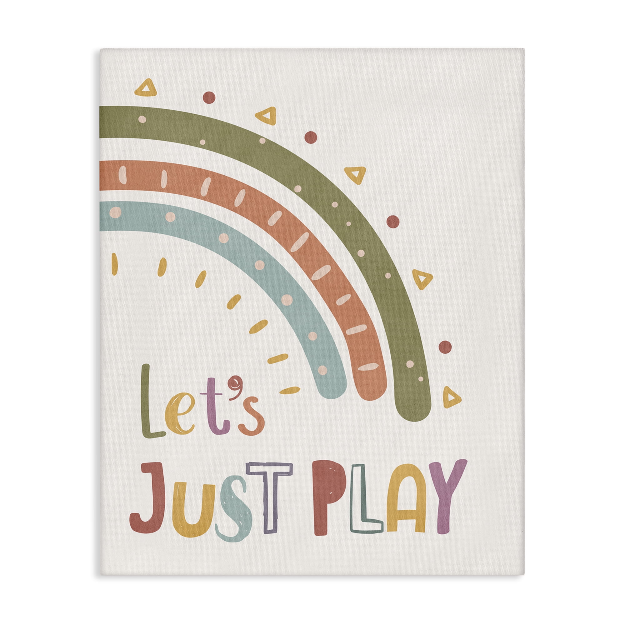 Stupell Industries Let's Just Play Rainbow Text & Numbers Painting Wrapped Canvas Art Print Wall Art, 24 x 30