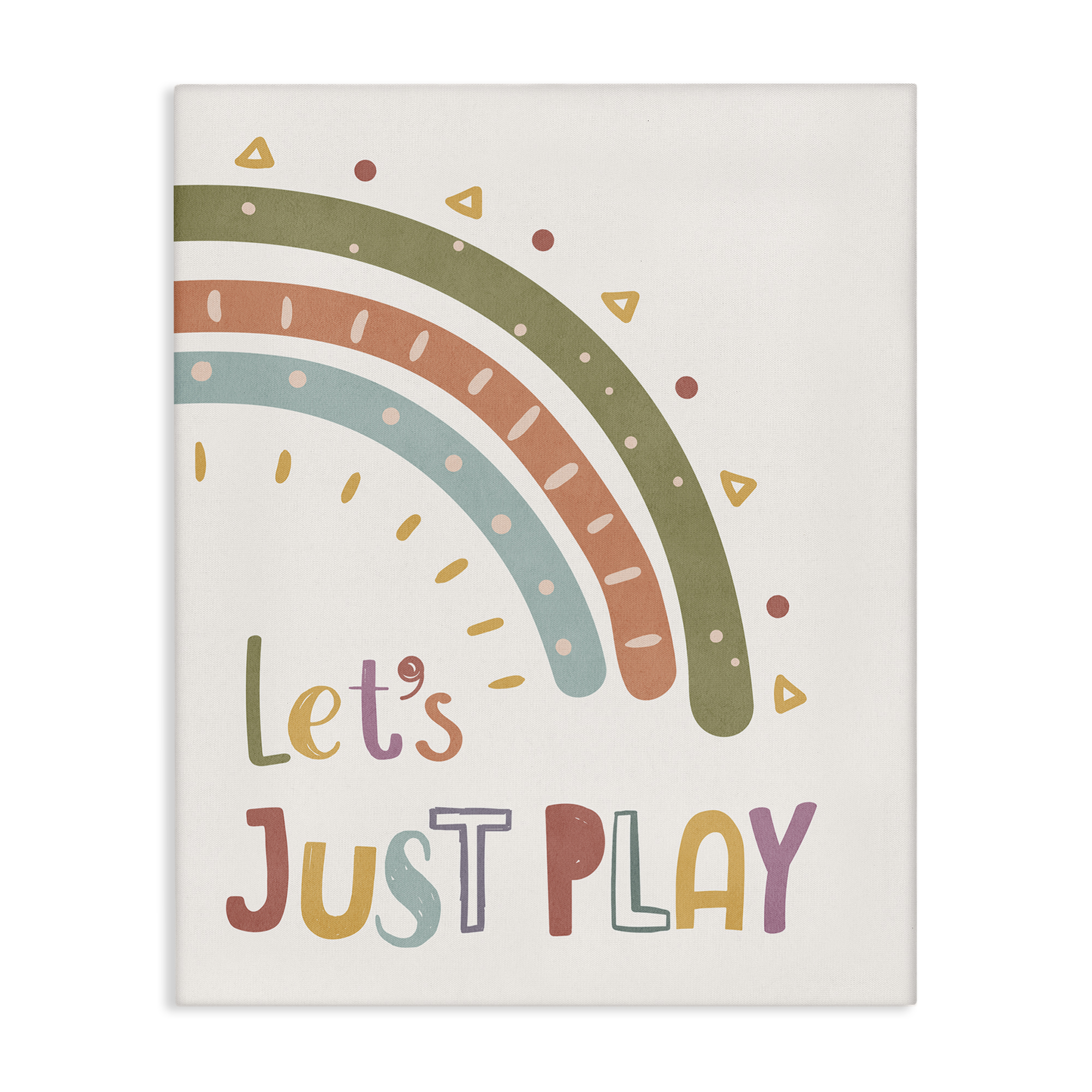 Stupell Industries Let's Just Play Rainbow Text & Numbers Painting Wrapped Canvas Art Print Wall Art, 36 x 48