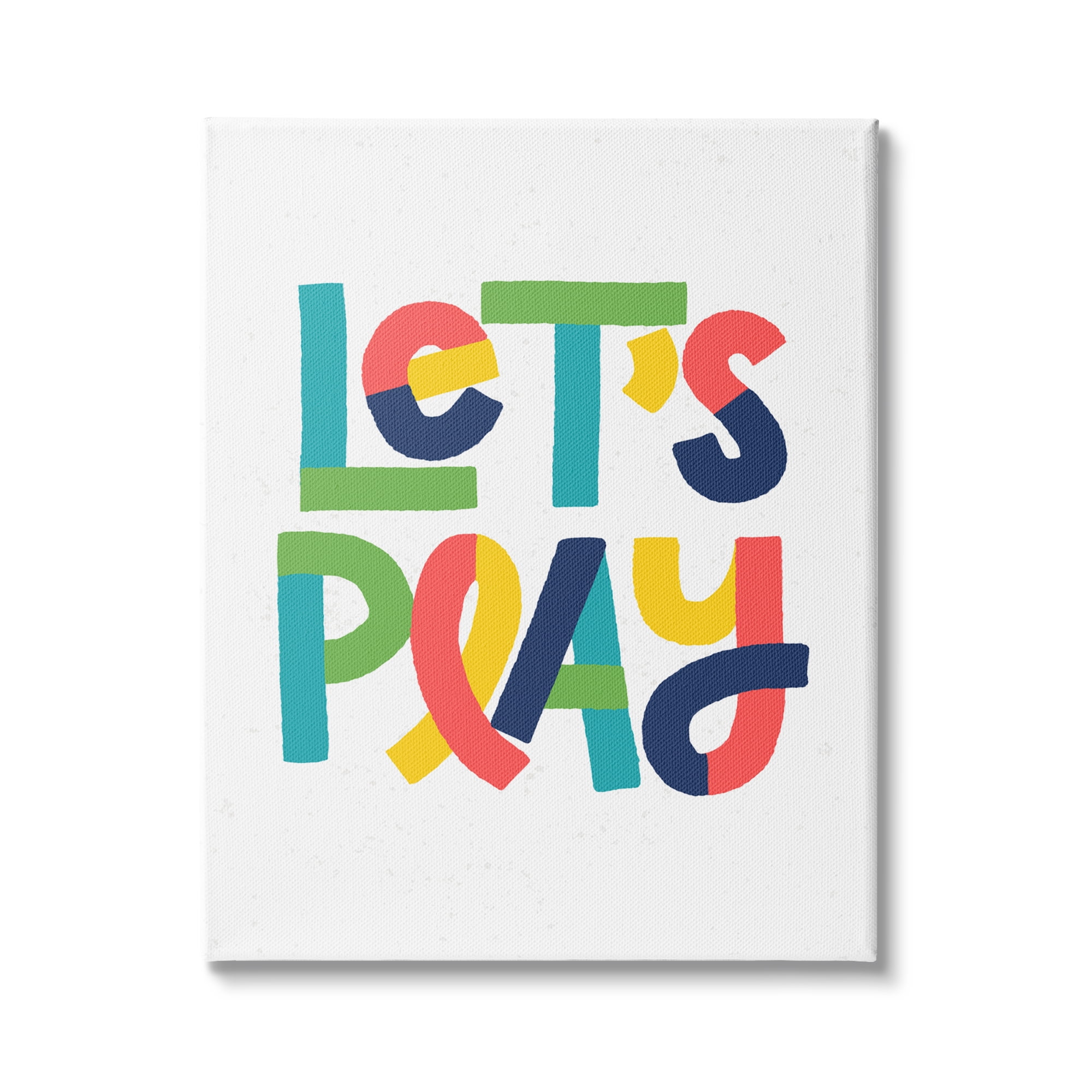 Stupell Industries Let's Play Motivational Kids' Phrase Bold Playful Typography, 16 x 20, Design by Raye Allison Creations