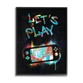 thumbnail image 1 of Stupell Industries Let's Play Video Games Neon Street Style Graphic Art Black Framed Art Print Wall Art, Design by Victoria Barnes, 1 of 8