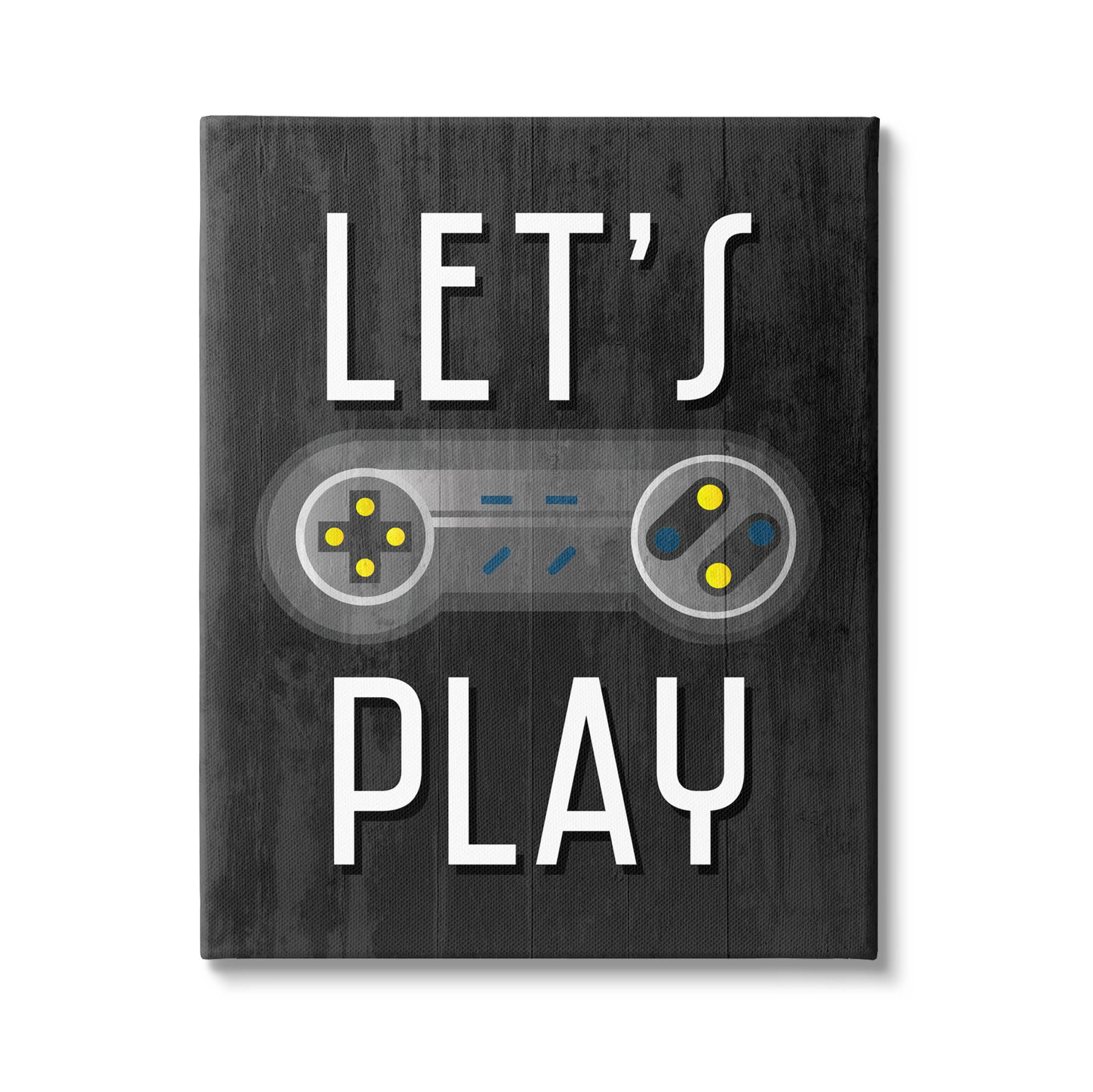 Stupell Industries Let's Play Vintage Controller Graphic Art Gallery Wrapped Canvas Print Wall Art, Design by Kim Allen