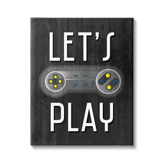 Stupell Industries Let's Play Vintage Controller Graphic Art Gallery Wrapped Canvas Print Wall Art, Design by Kim Allen
