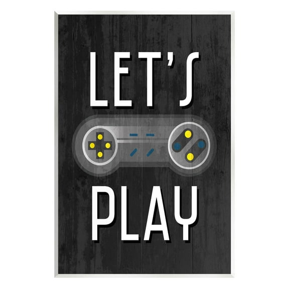 Stupell Industries Let's Play Vintage Controller Graphic Art Unframed Art Print Wall Art, Design by Kim Allen