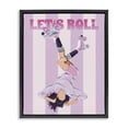 thumbnail image 1 of Stupell Industries Let's Roll Female Skater Black Framed Floater Canvas Wall Art design by Ziwei Li, 21 x 17, 1 of 9