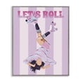 thumbnail image 1 of Stupell Industries Let's Roll Female Skater Gray Framed Giclee Art design by Ziwei Li, 30 x 24, 1 of 7