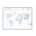 thumbnail image 1 of Stupell Industries Let's See It All World Map Typography Painting White Framed Art Print Wall Art, 1 of 5