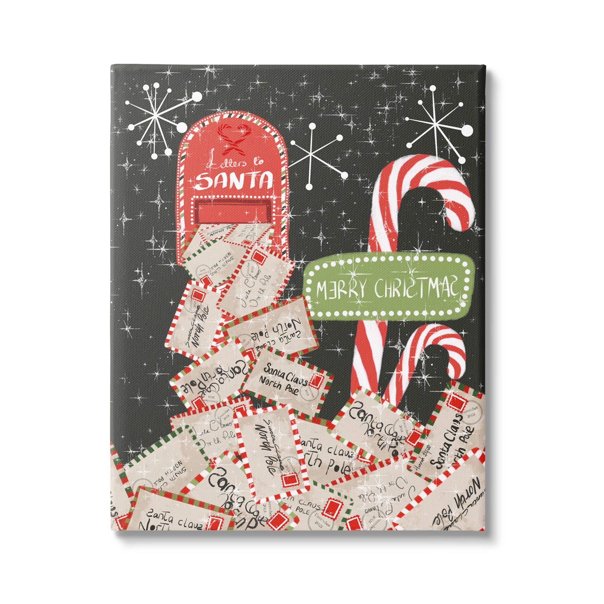 Stupell Industries Letters For Santa Mail Holiday Painting Gallery Wrapped Canvas Print Wall Art, 16 x 20