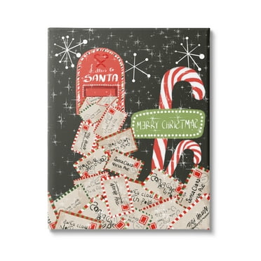 Stupell Industries Letters For Santa Mail Holiday Painting Gallery Wrapped Canvas Print Wall Art, 16 x 20