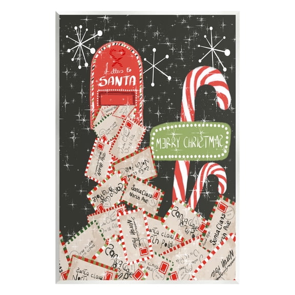 Stupell Industries Letters For Santa Mail Holiday Painting Unframed Art Print Wall Art, 10 x 15