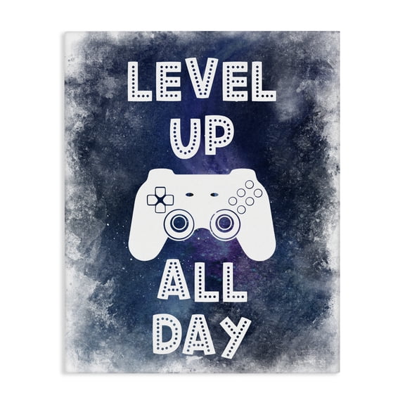Stupell Industries Level Up All Day Splash Canvas Wall Art, design by Marcus Prime
