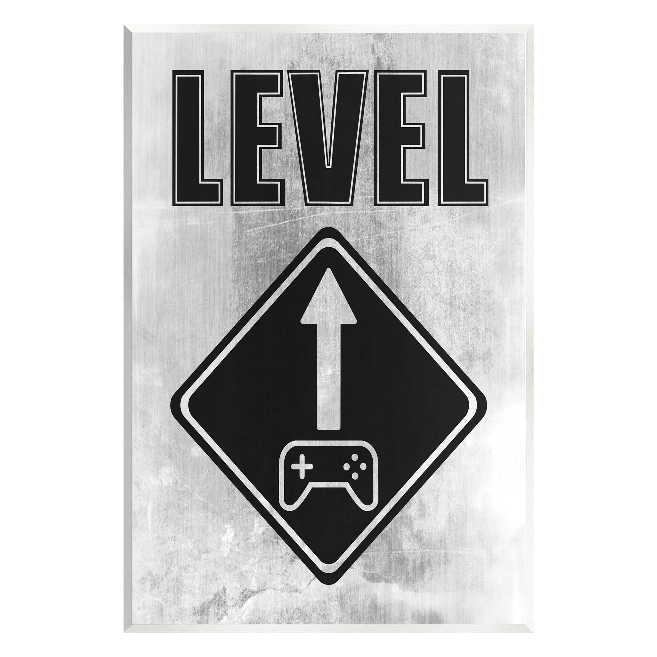 Stupell Industries Level Up Gaming Symbol Sign Graphic Art Unframed Art ...
