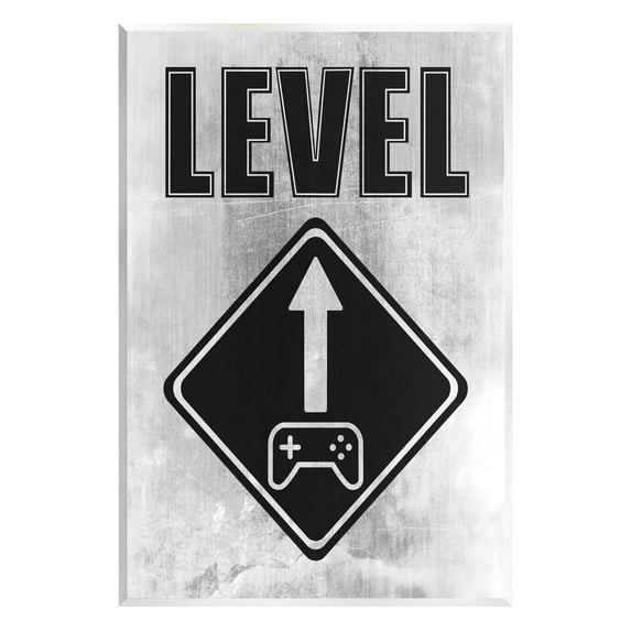 Stupell Industries Level Up Gaming Symbol Sign Graphic Art Unframed Art Print Wall Art, Design by Marcus Prime