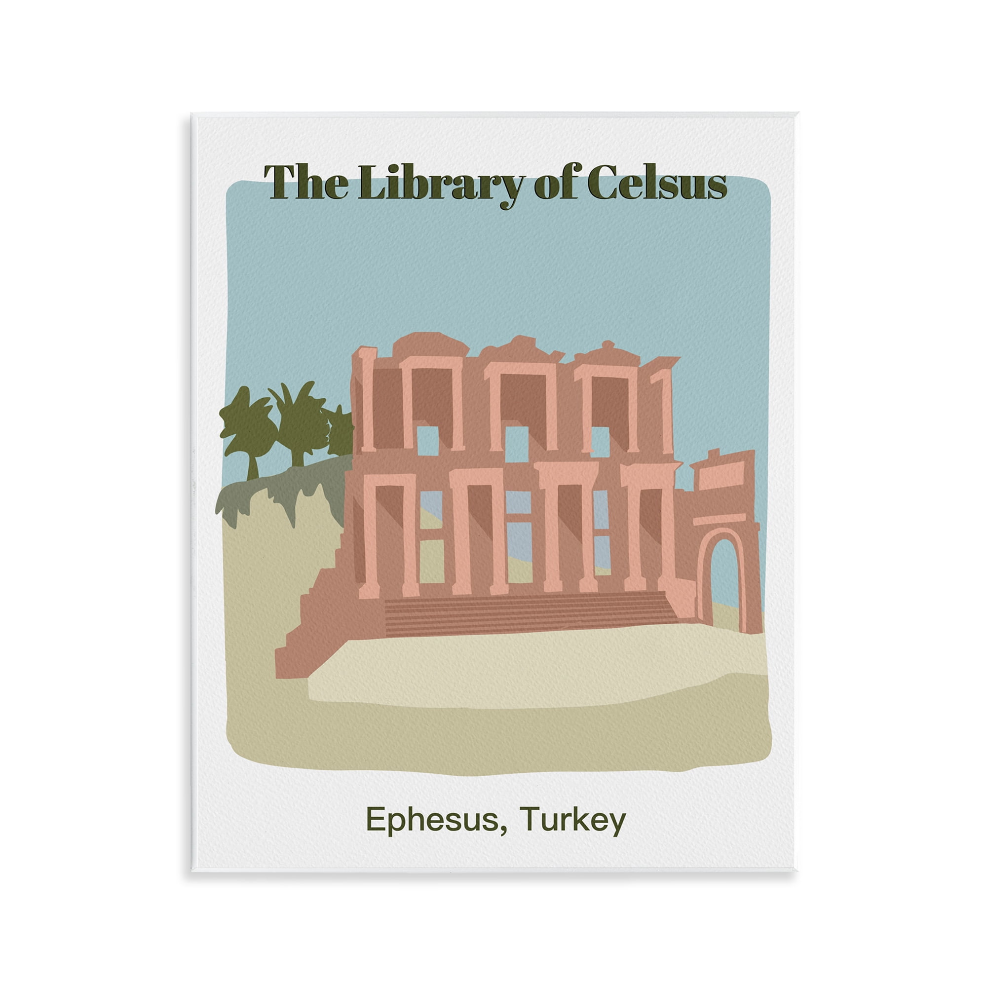 Stupell Industries Library Of Celcus Architecture Town & City Painting Unframed Art Print Wall Art, 11 x 14