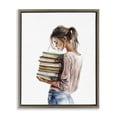 thumbnail image 1 of Stupell Industries Victorian Library Walk Girl Brown Floating Frame Canvas Art, 17 x 21, by Svetlana Aleynikova, 1 of 8
