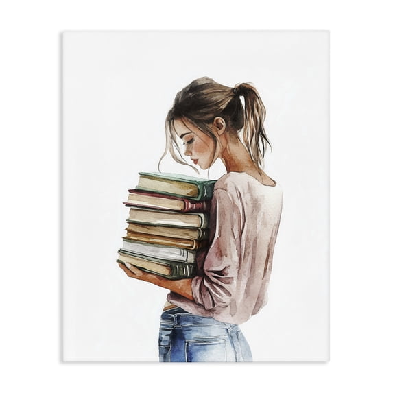 Stupell Industries Victorian Library Walk Girl Canvas Art, 36 x 48, by Svetlana Aleynikova