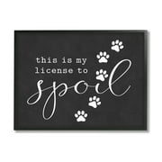 Stupell Industries License To Spoil Walking Paw Prints Animal Pet Graphic Art Black Framed Art Print Wall Art, Design by Lettered and Lined