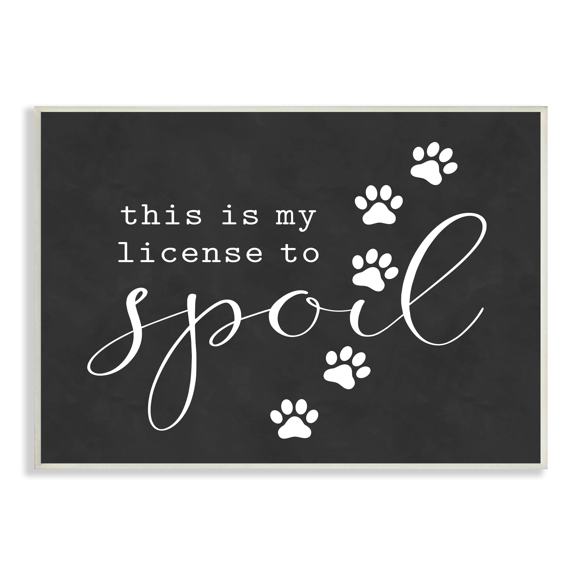Stupell Industries License To Spoil Walking Paw Prints Animal Pet Graphic Art Unframed Art Print Wall Art, Design by Lettered and Lined
