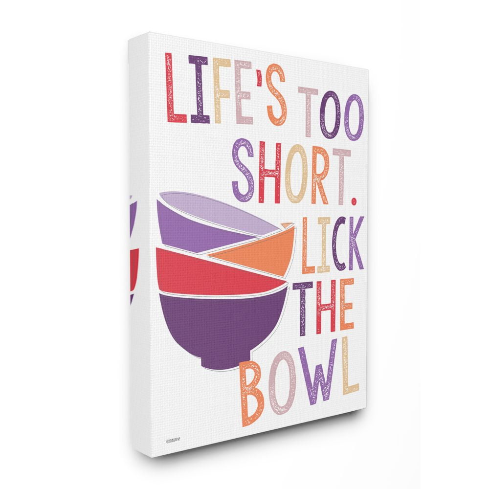 Stupell Industries Lick The Bowl Funny Word Colorful Kitchen Dining Room Word Design Super Canvas Wall Art by Gigi Louise