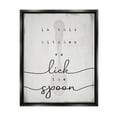 thumbnail image 1 of Stupell Industries Lick The Spoon Fun Baking Calligraphy Vintage Text Graphic Art Jet Black Floating Framed Canvas Print Wall Art, Design by Daphne Polselli, 1 of 5