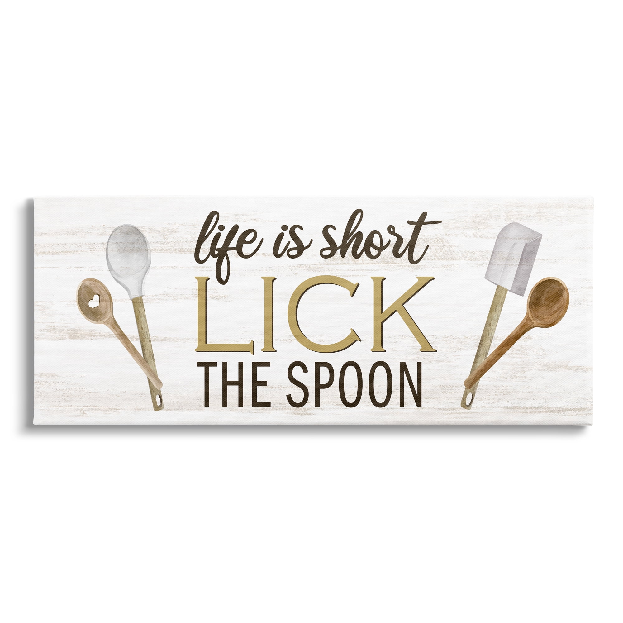 Stupell Industries Lick the Spoon Kitchen Food & Beverage Painting Gallery Wrapped Canvas Art Print Wall Art, 48 x 20