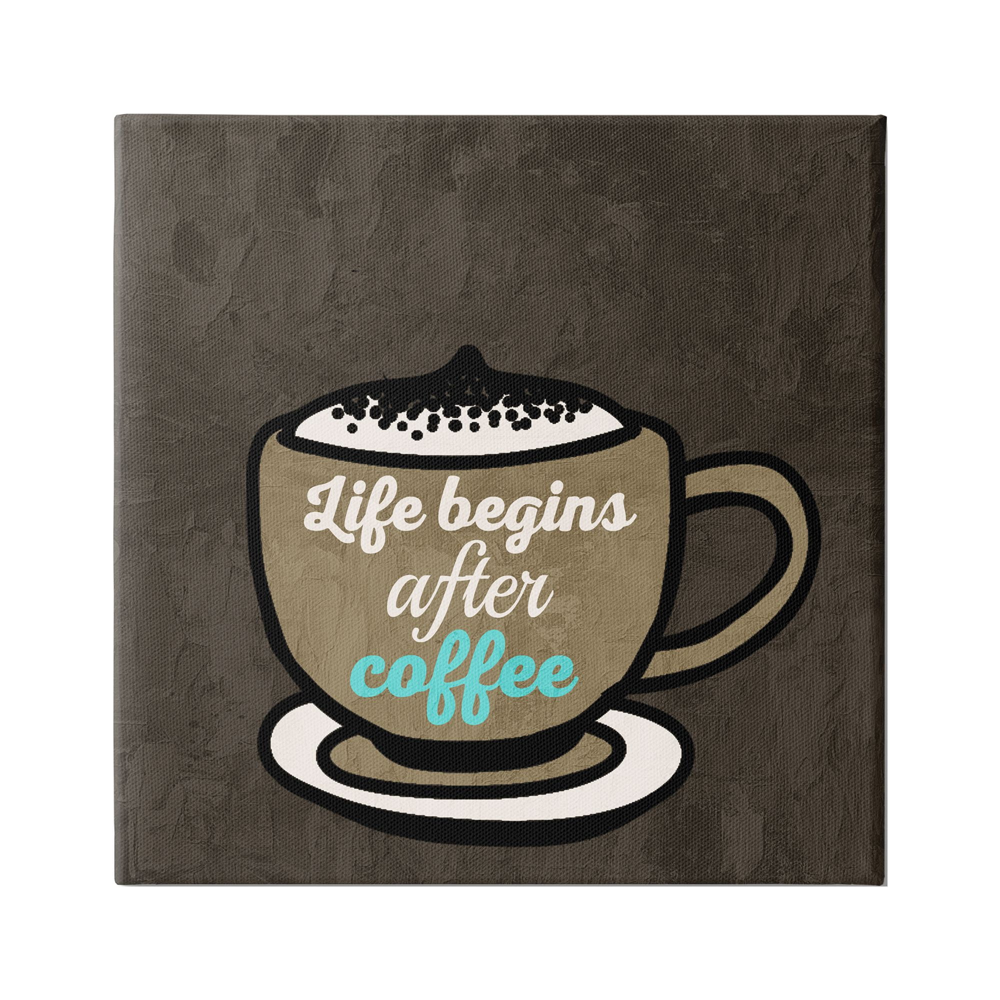 Stupell Industries Life Begins After Coffee Food & Beverage Painting Gallery Wrapped Canvas Print Wall Art, 36 x 36