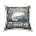 thumbnail image 1 of Stupell Industries Life Better At Lake Phrase Square Decorative Printed Throw Pillow, 18 x 18, 1 of 6
