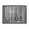 thumbnail image 1 of Stupell Industries Life Better Lake Quote Fish Lakehouse Cabin Nautical Phrase Framed Wall Art Design by Kim Allen, 24" x 30", Black Framed, 1 of 8