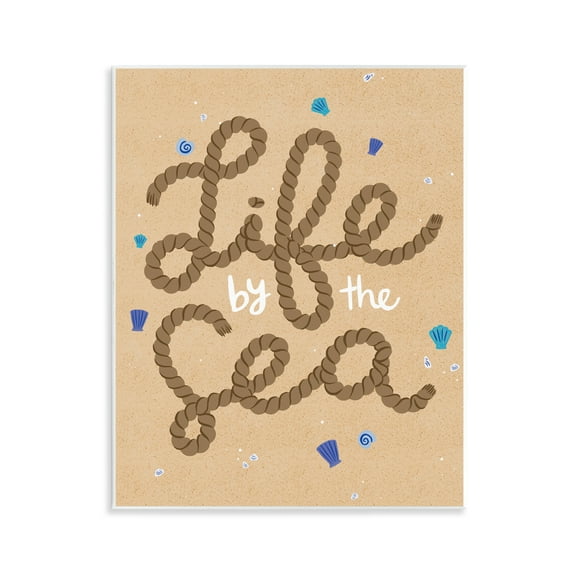 Stupell Industries Life By Sea Nautical Rope Nautical & Beach Painting Unframed Art Print Wall Art, 11 x 14