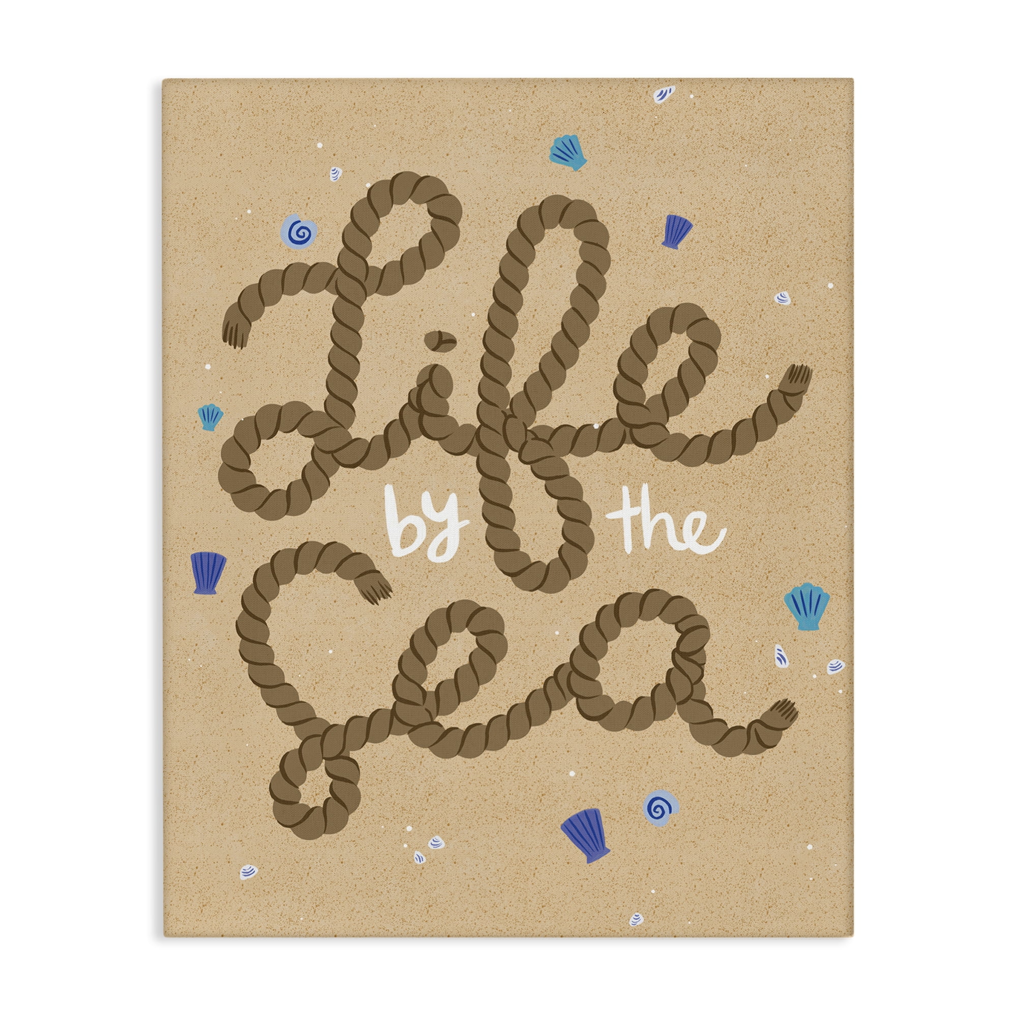 Stupell Industries Life By Sea Nautical Rope Nautical & Beach Painting Wrapped Canvas Art Print Wall Art, 24 x 30