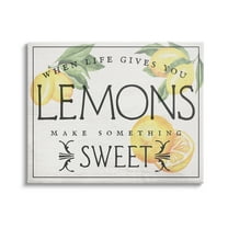 Stupell Industries Life Gives Lemons Bold Citrus Fruit Border Sign Graphic Art Gallery Wrapped Canvas Print Wall Art, Design by Daphne Polselli
