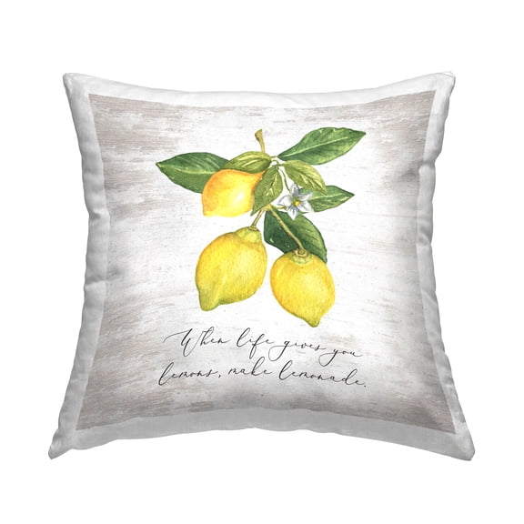 Stupell Industries Life Gives You Lemons Square Decorative Printed Throw Pillow, 18 x 18,