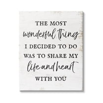 Stupell Industries Life & Heart With You Romance Inspirational Painting Gallery Wrapped Canvas Print Wall Art