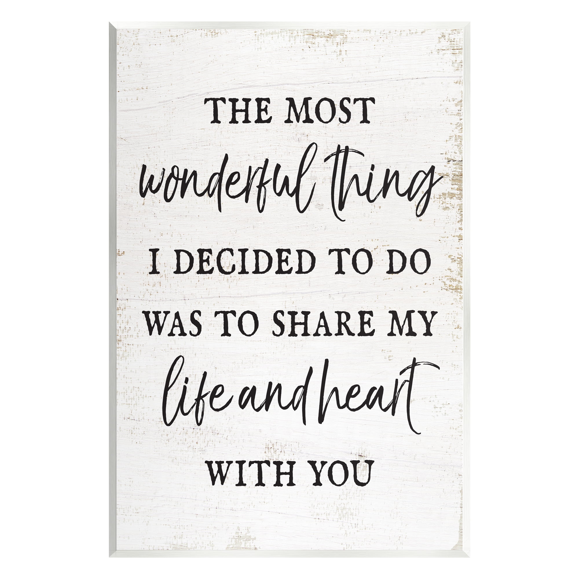 Stupell Industries Life & Heart With You Romance Inspirational Painting Unframed Art Print Wall Art