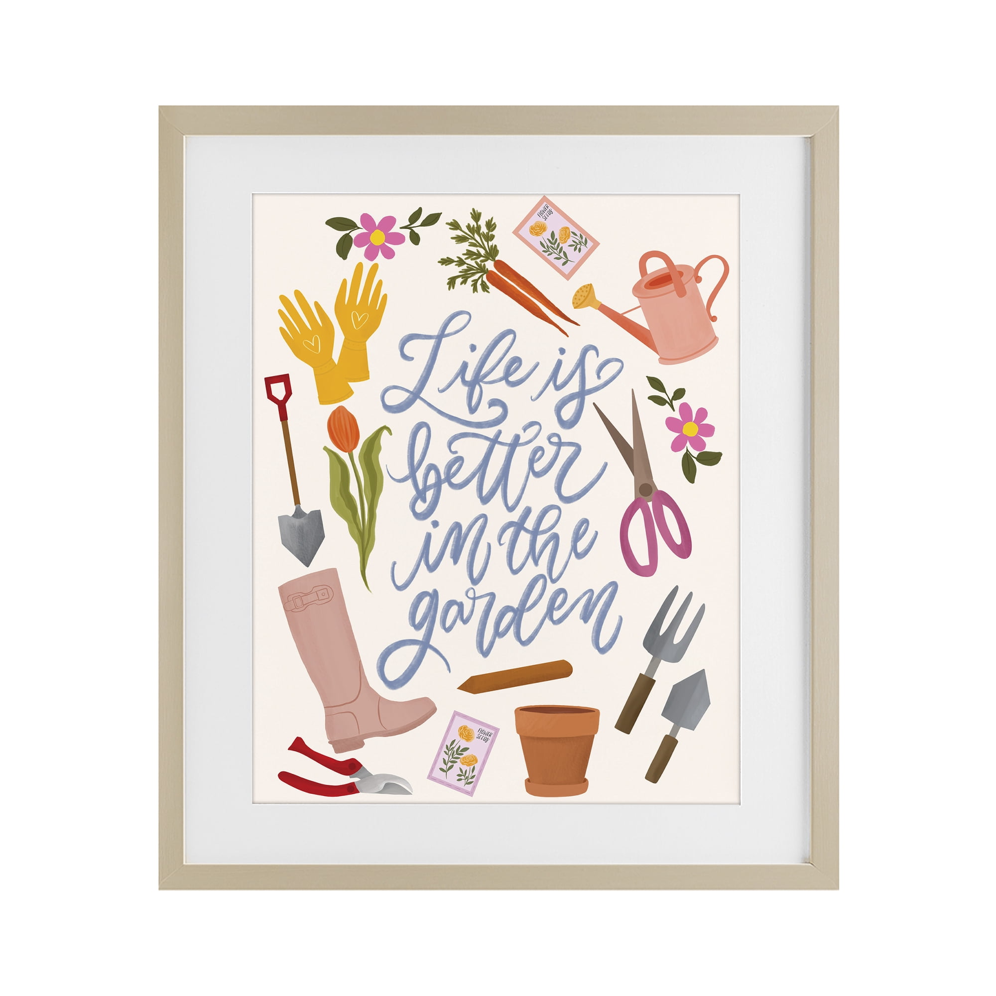 Stupell Industries Life In The Garden Birch Framed Print Under Glass, design by Isabela Schielke