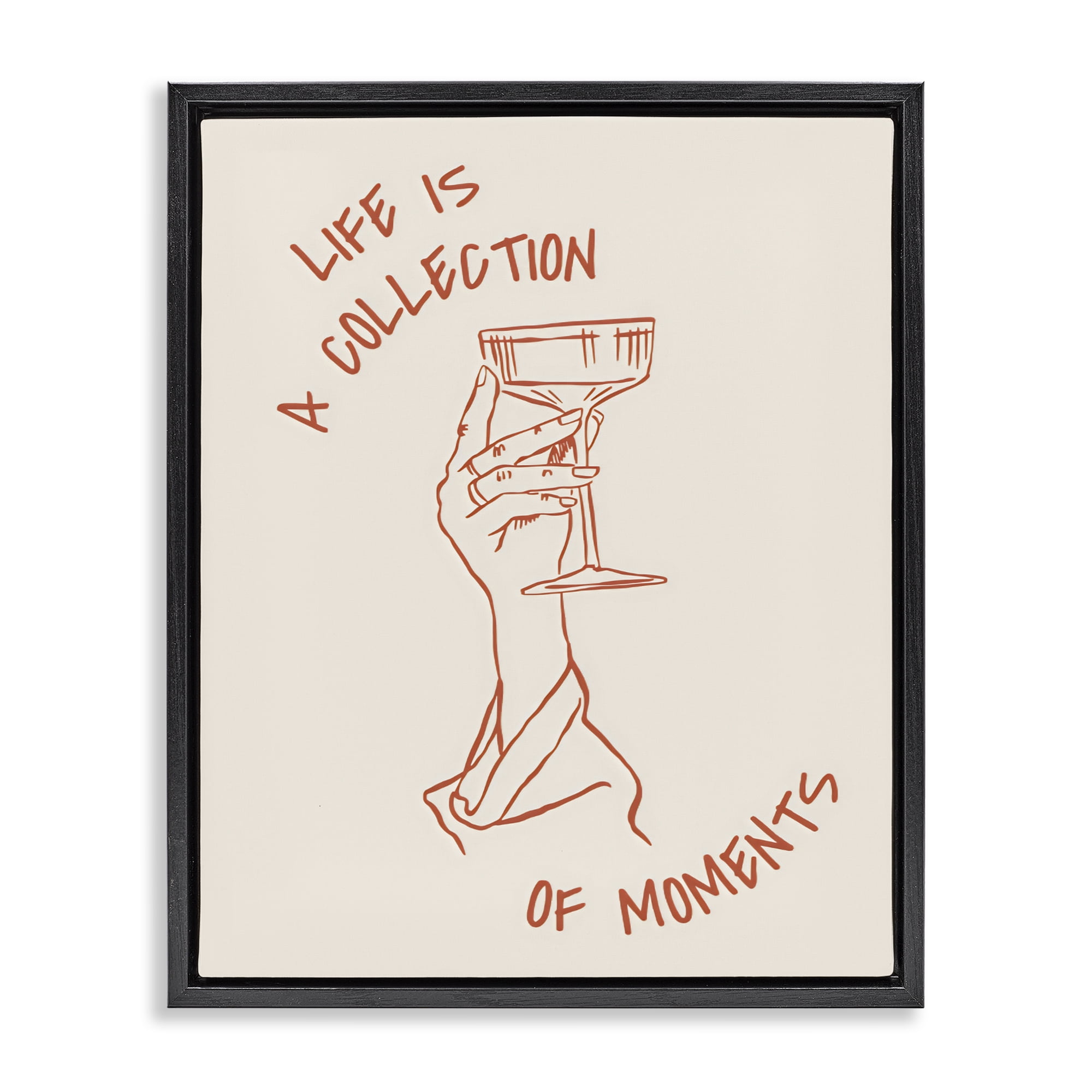 Stupell Industries Life Is A Collection of Moments Toast Black Framed Floater Canvas Wall Art, design by The Prints Vibe