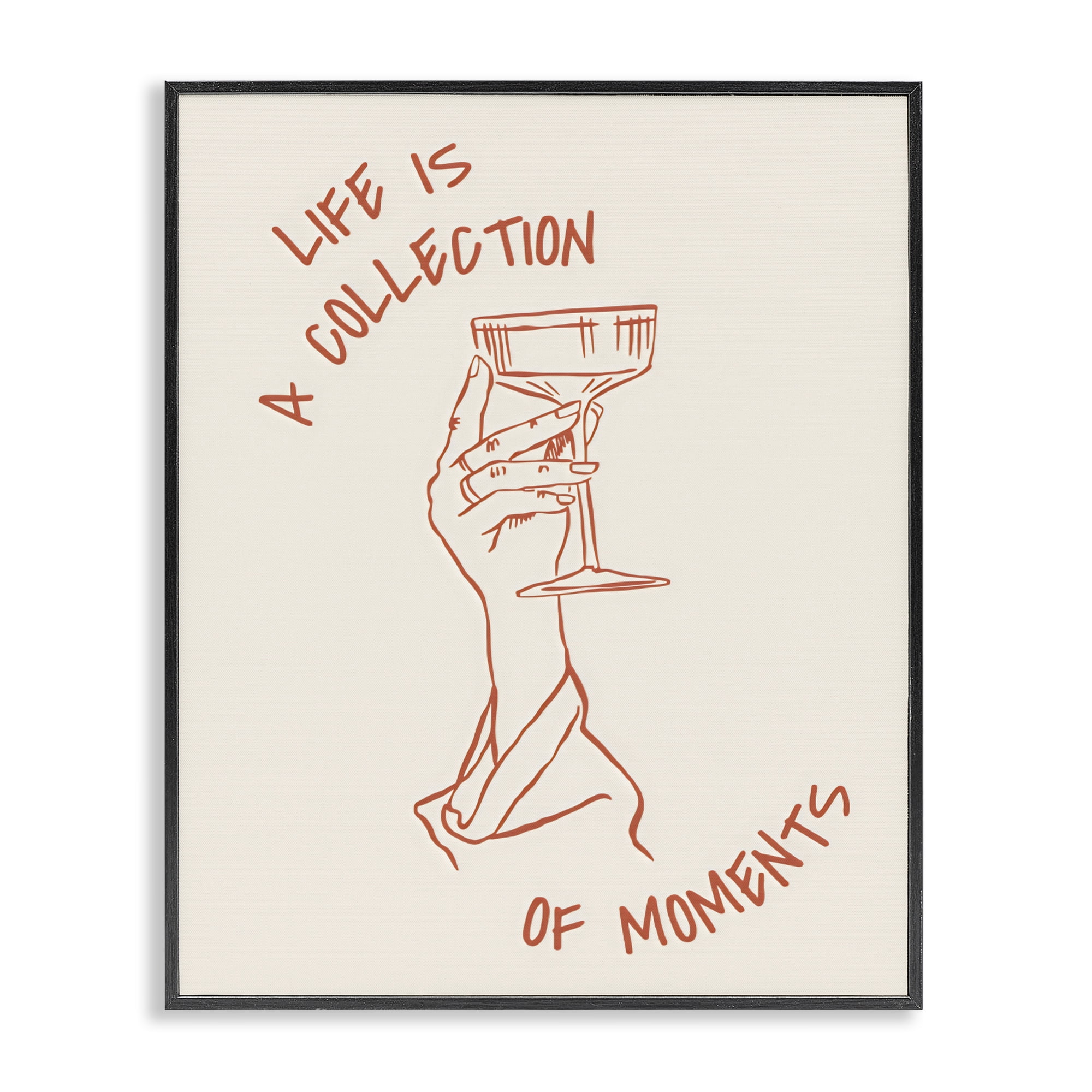Stupell Industries Life Is A Collection of Moments Toast Black Framed Giclee Art, design by The Prints Vibe