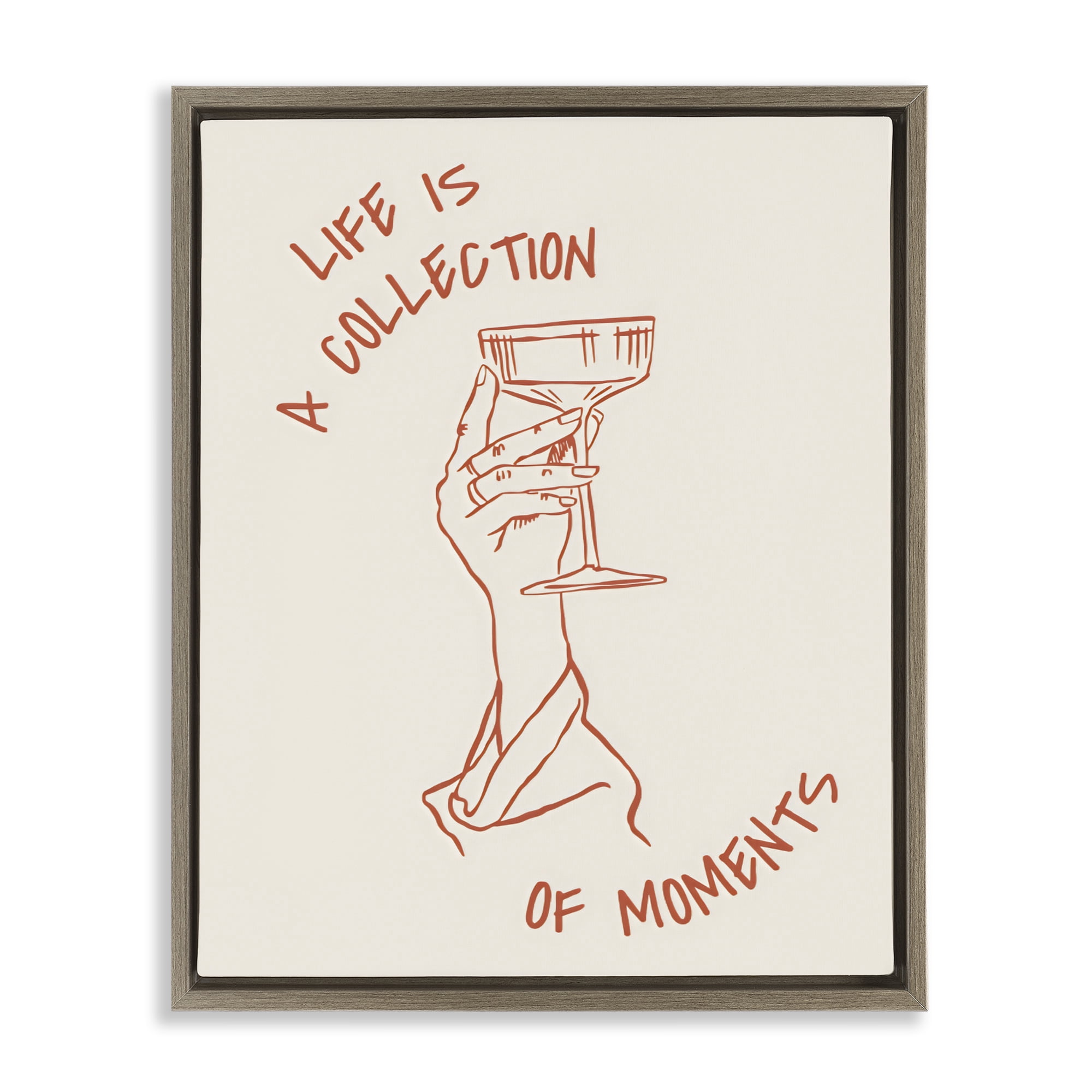 Stupell Industries Life Is A Collection of Moments Toast Brown Framed Floater Canvas Wall Art, design by The Prints Vibe