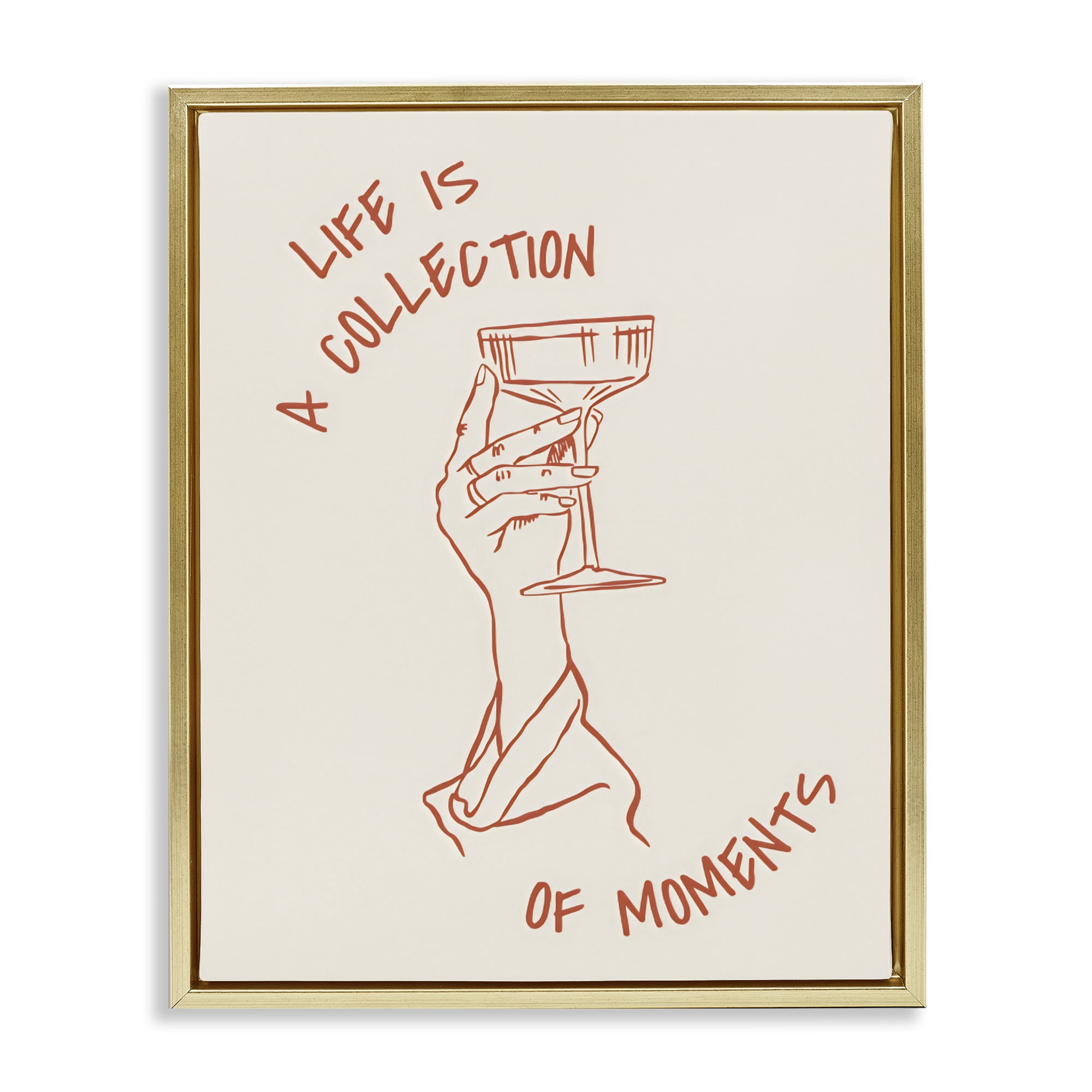 Stupell Industries Life Is A Collection of Moments Toast Gold Framed Floater Canvas Wall Art, design by The Prints Vibe