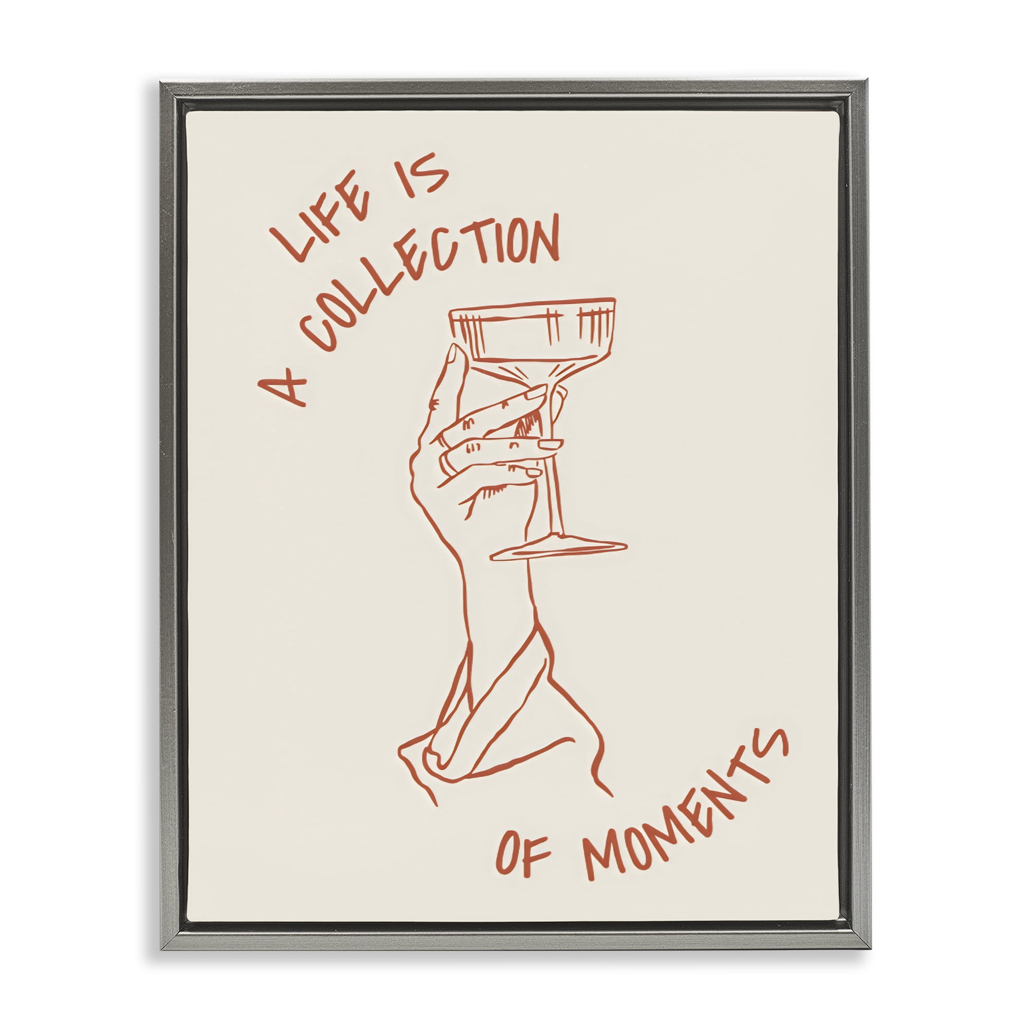 Stupell Industries Life Is A Collection of Moments Toast Gray Framed Floater Canvas Wall Art, design by The Prints Vibe