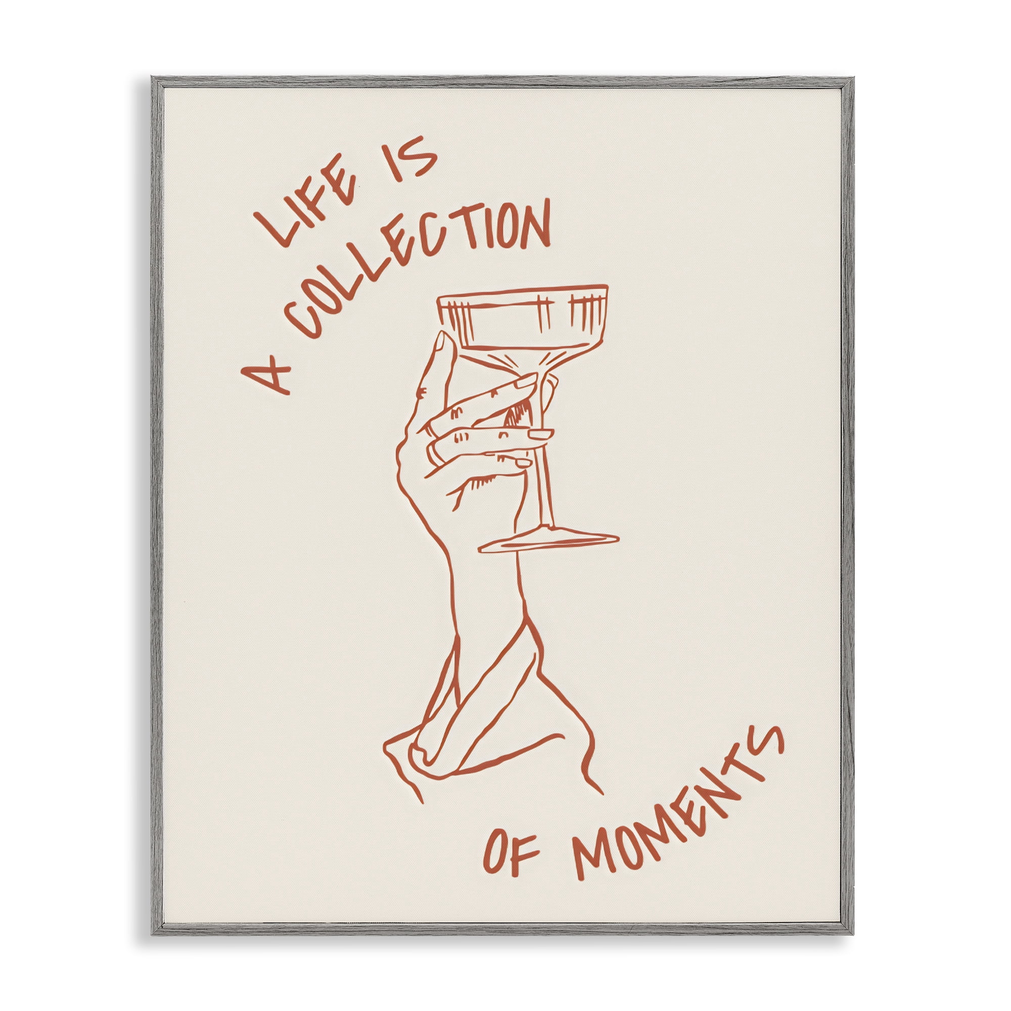 Stupell Industries Life Is A Collection of Moments Toast Gray Framed Giclee Art, design by The Prints Vibe