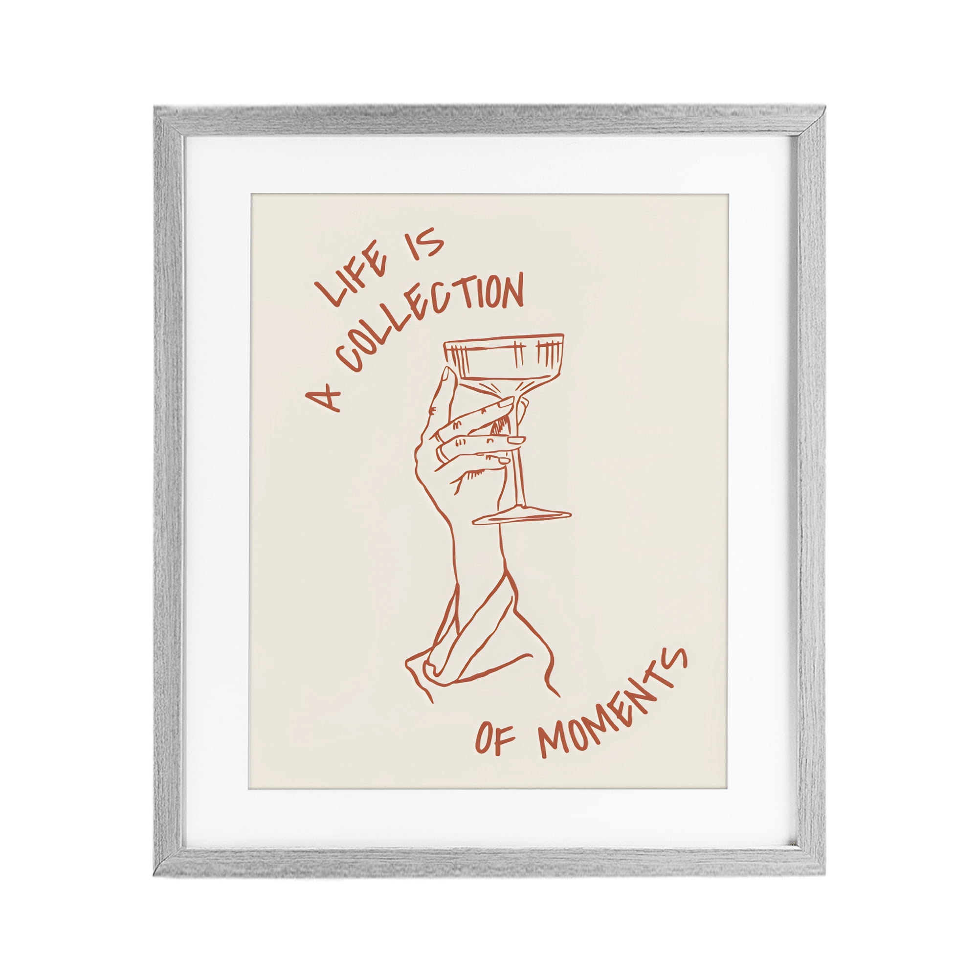 Stupell Industries Life Is A Collection of Moments Toast Gray Framed Print Under Glass, design by The Prints Vibe