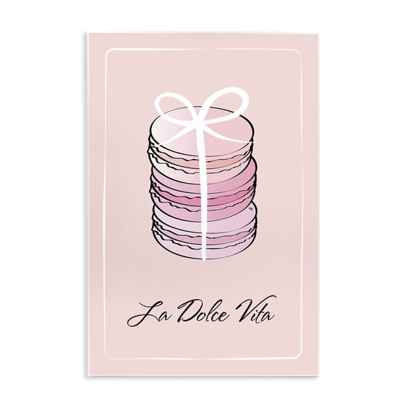 Stupell Industries Life Is Beautiful French Dessert Quotes and Sayings Painting Unframed Art Print Wall Art, 10 x 15