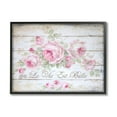 thumbnail image 1 of Stupell Industries Life Is Beautiful French Expression Rustic Rose Graphic Art Black Framed Art Print Wall Art, Design by Debi Coules, 1 of 5