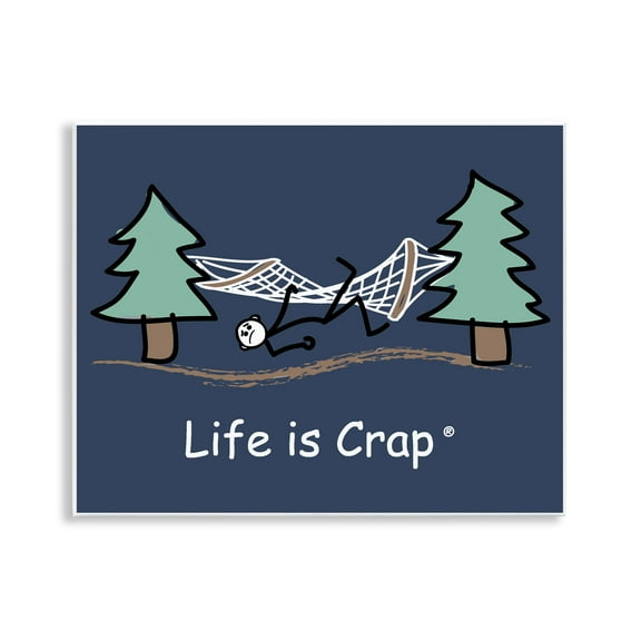 Stupell Industries Life Is Crap Hammock Novelty & Humor Painting Unframed Art Print Wall Art, 14 x 11