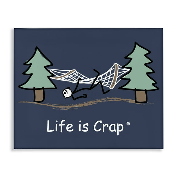 Stupell Industries Life Is Crap Hammock Novelty & Humor Painting Wrapped Canvas Art Print Wall Art, 20 x 16