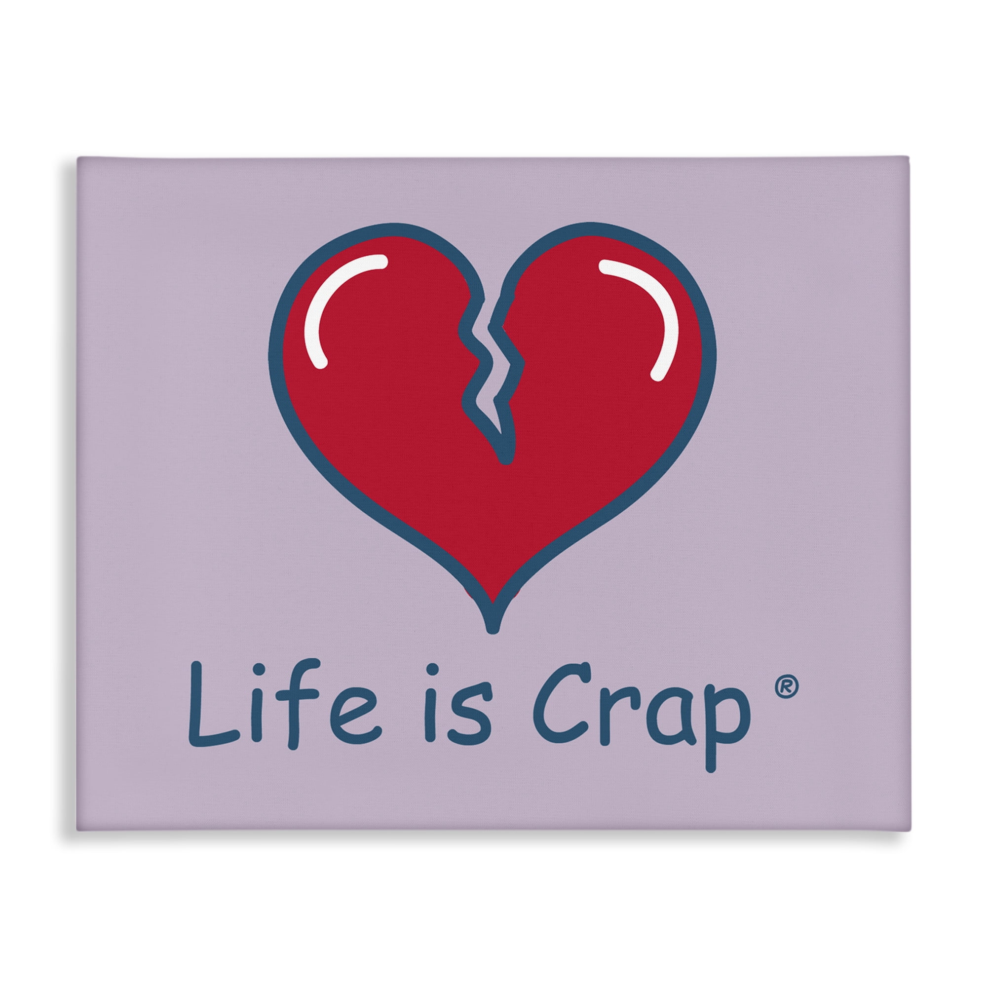 Stupell Industries Life Is Crap Heartbreak Novelty & Humor Painting Wrapped Canvas Art Print Wall Art, 30 x 24