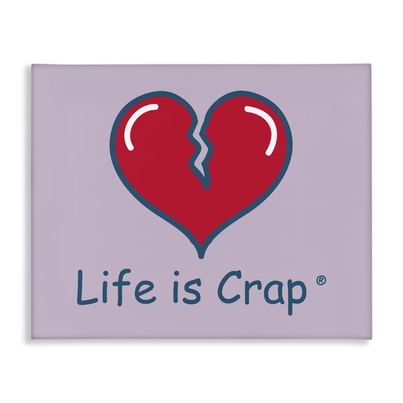 Stupell Industries Life Is Crap Heartbreak Novelty & Humor Painting Wrapped Canvas Art Print Wall Art, 30 x 24