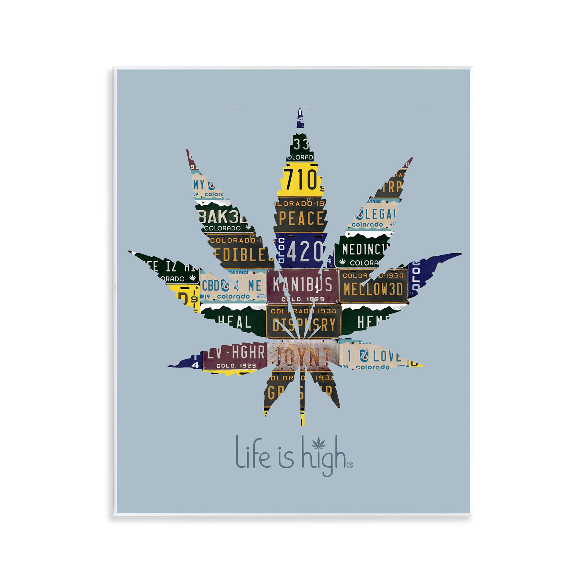 Stupell Industries Life Is High with Plant Novelty & Humor Painting Unframed Art Print Wall Art, 11 x 14