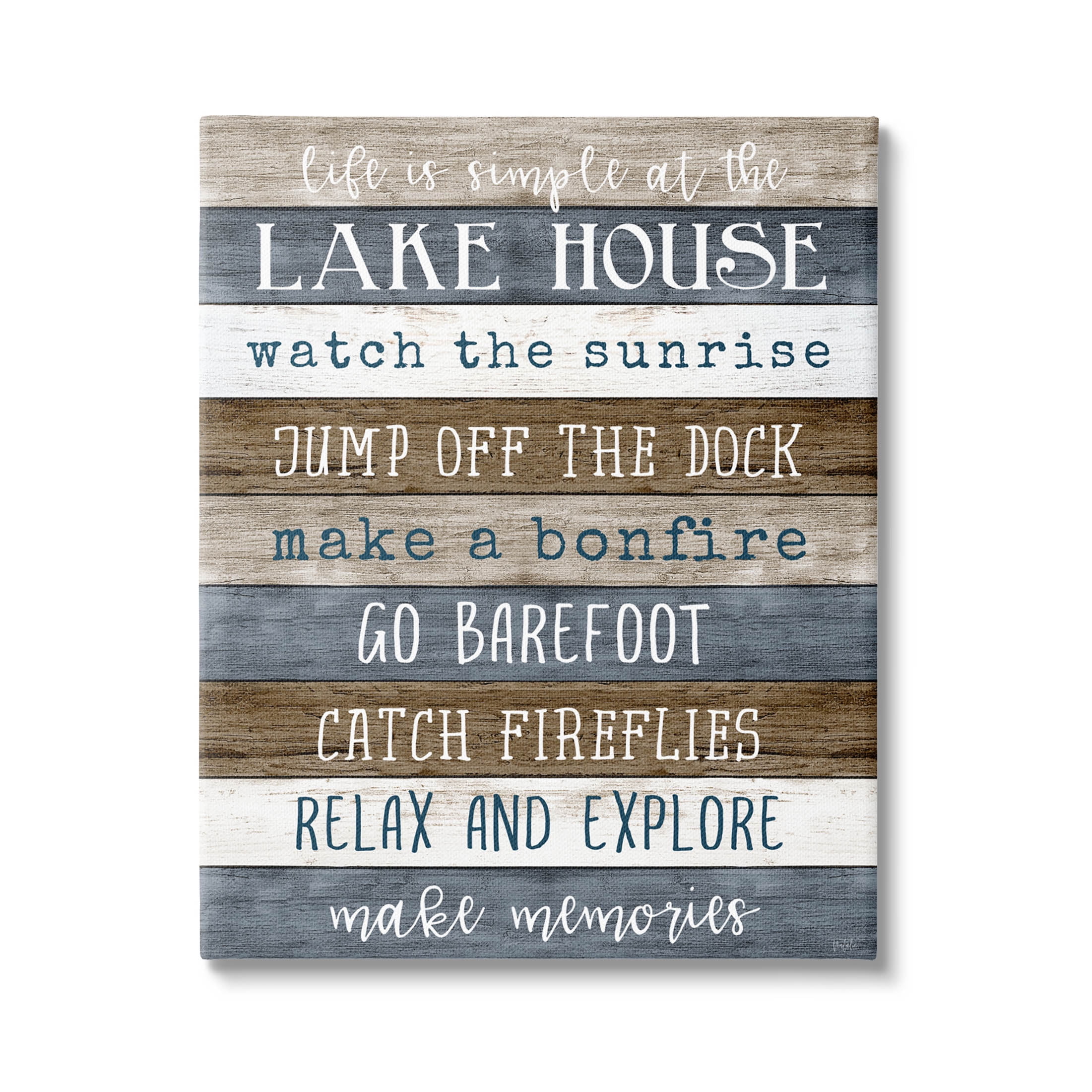 Stupell Industries Life Is Simple Lake House List Graphic Art Gallery Wrapped Canvas Print Wall Art, Design by Natalie Carpentieri